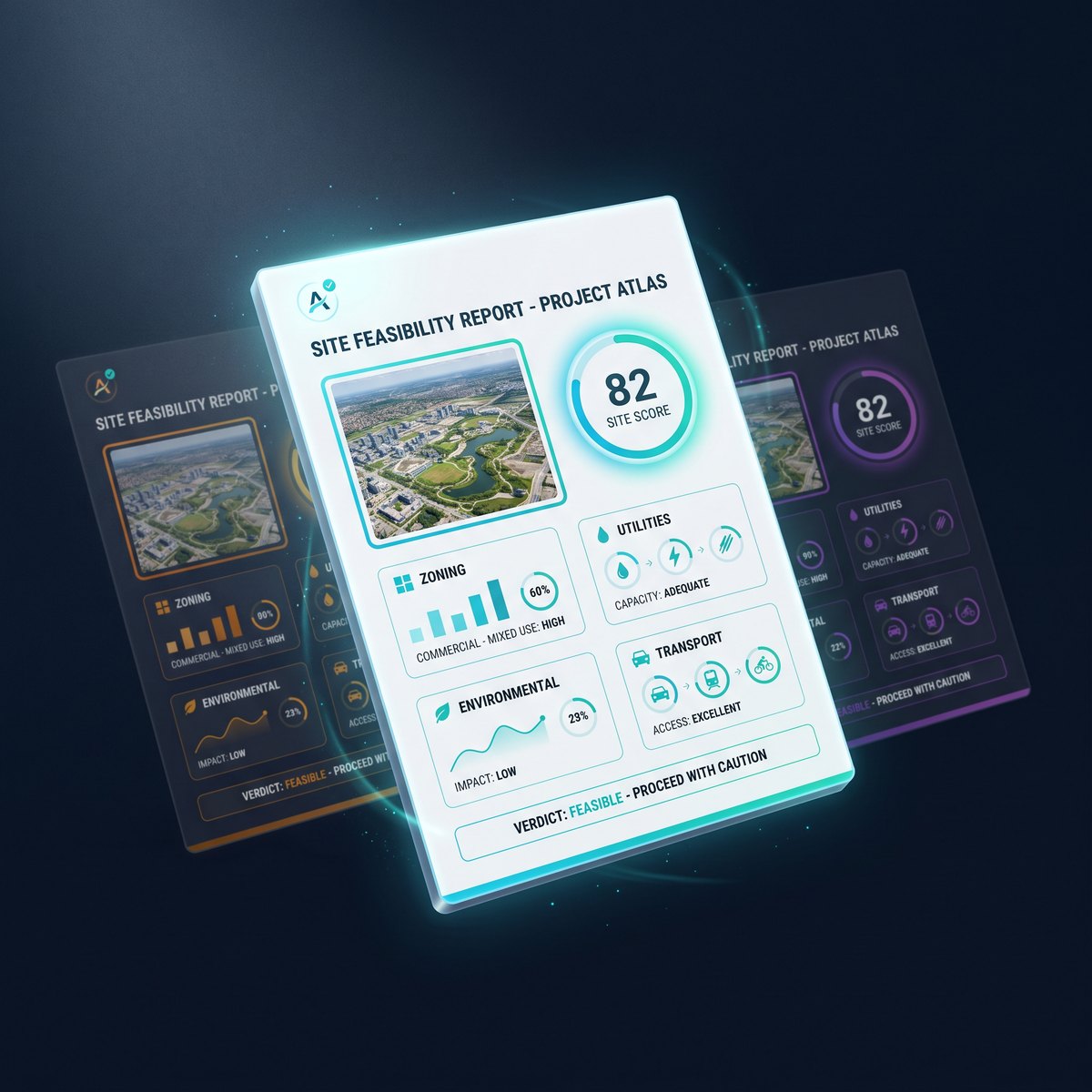 Branded Luminsite report shown with multiple color variations