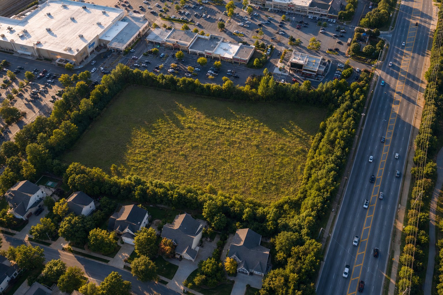 Aerial of subject parcel
